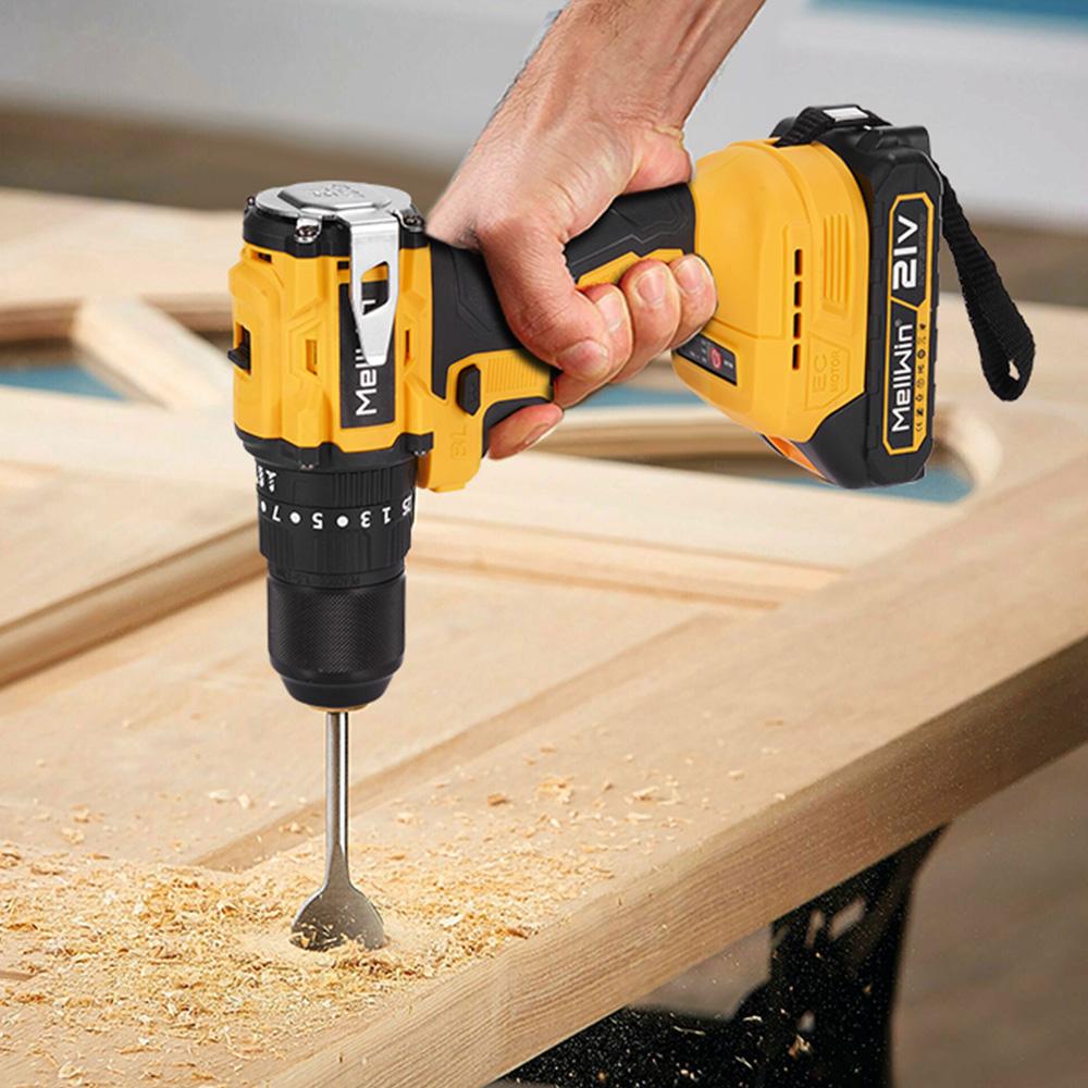 MELLWIN 13 мм бесщеточный электрический перфоратор 25+3 крутящий момент плоская дрель отвертка набор домашних электроинструментов DIY для Makita 18 В аккумулятор