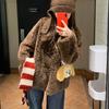 Высококачественное женское ретро-пальто из овечьей шерсти: Стильный, Кожано-меховой, Повседневный, Плотный для Осени/Зимы
