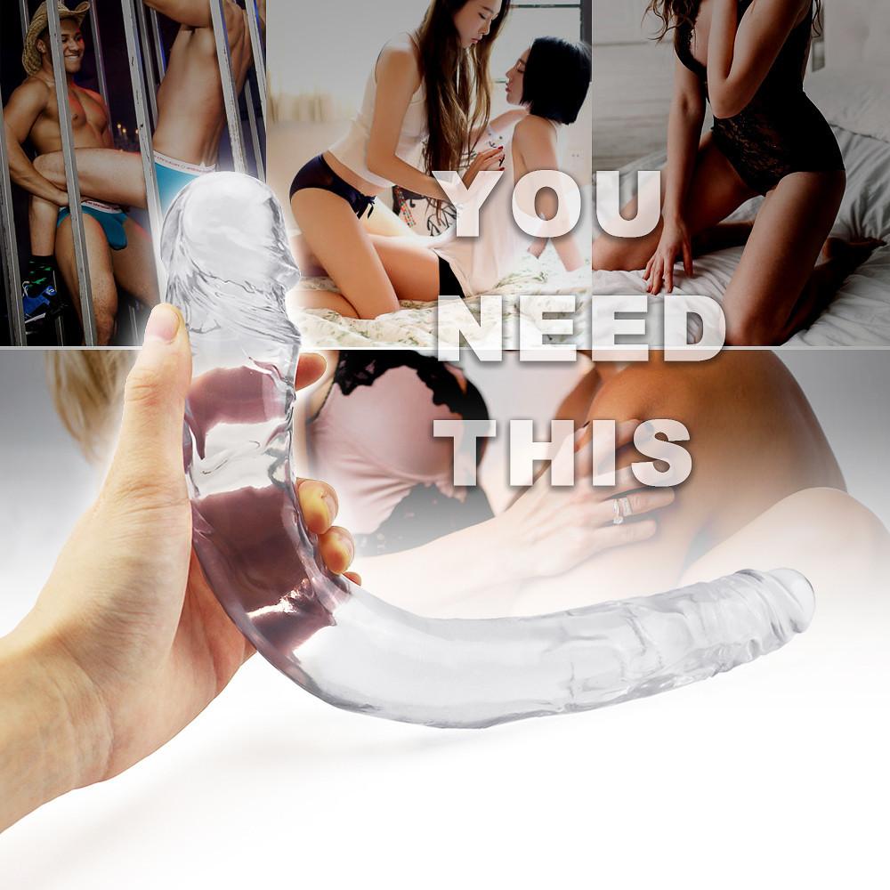 Супер длинный мягкий гибкий желейный фаллоимитатор с двойной головкой, лесбийская вагинальная анальная пробка, массажные секс-игрушки для женщин, искусственный пенис, реалистичный фаллоимитатор