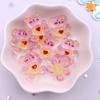 20Pcs Resin Glitter Kawaii Colorful Mini Love Bear Figurine Flat Back Rhinestone DIY Bow Decor Art Scrapbook Crafts  Accessories