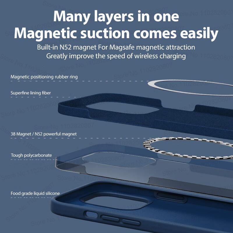 Оригинальные магнитные чехлы Magsafe для iPhone 15 14 13 12 11 Pro Max Plus, чехол с беспроводной зарядкой, жидкий силиконовый чехол, аксессуар
