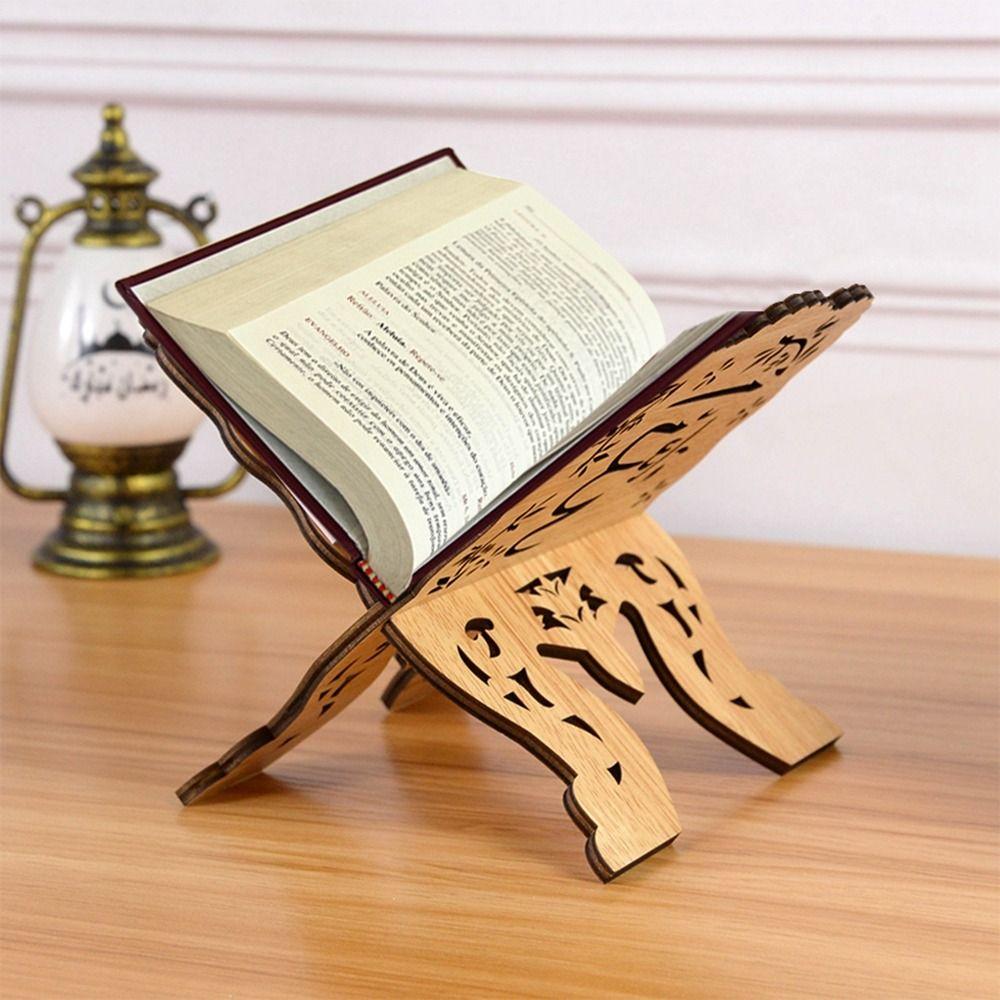 1Pcs Wooden Bible Quran Ramadan Islamic Muslim Home Decoration Book Shelf Book Stand Display Stand