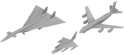Pit Road Серия Skywave Набор самолетов ВВС США 7 Пластиковая модель S85 1/700 (Самолет)