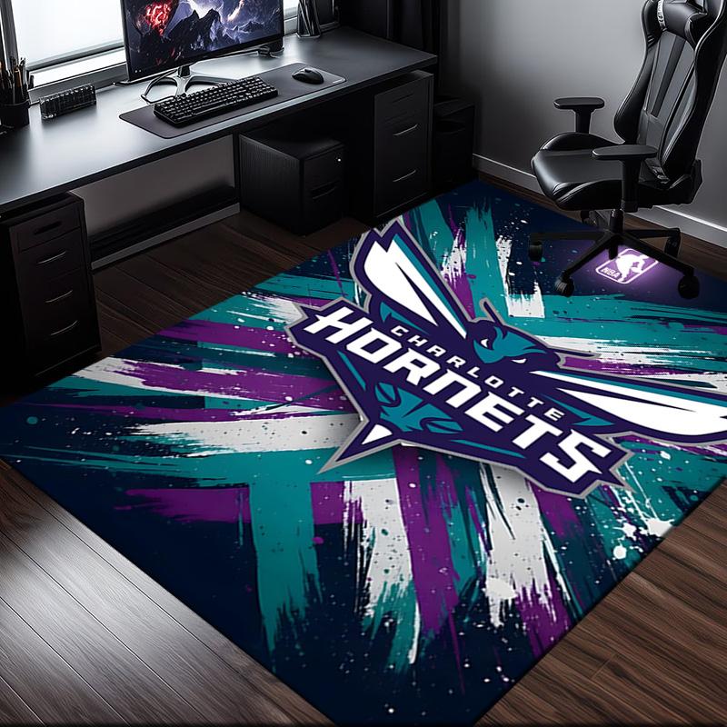 Charlotte Logo Art Rug Office Carpet Non-Slip Mat, Chair Rug Floor Covering for Gaming, Bedroom, Living Room , Home Decor Christmas Gift
