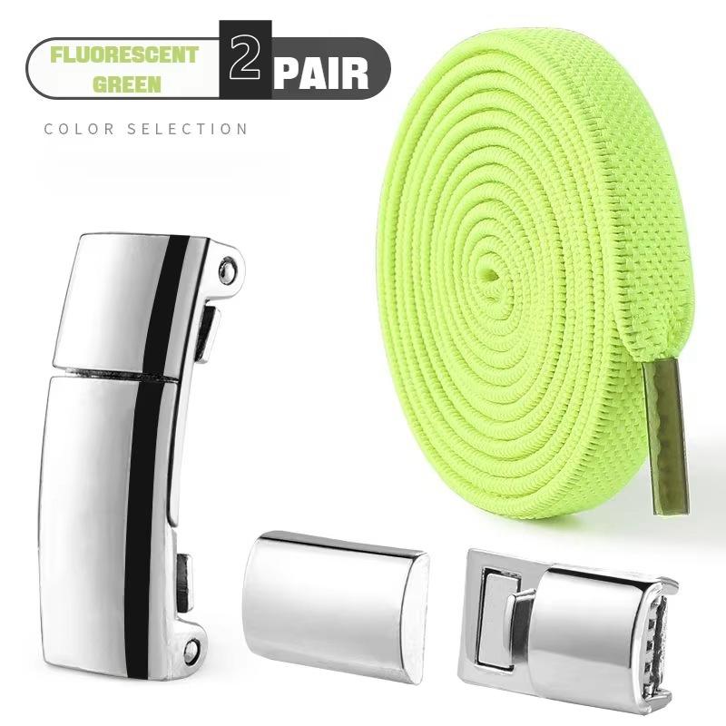 2Pair Elastic Laces Sneakers Magnetic Lock Shoelaces Without Ties Unisex Flat No Tie Shoelace Rubber Bands for Shoes Accessories