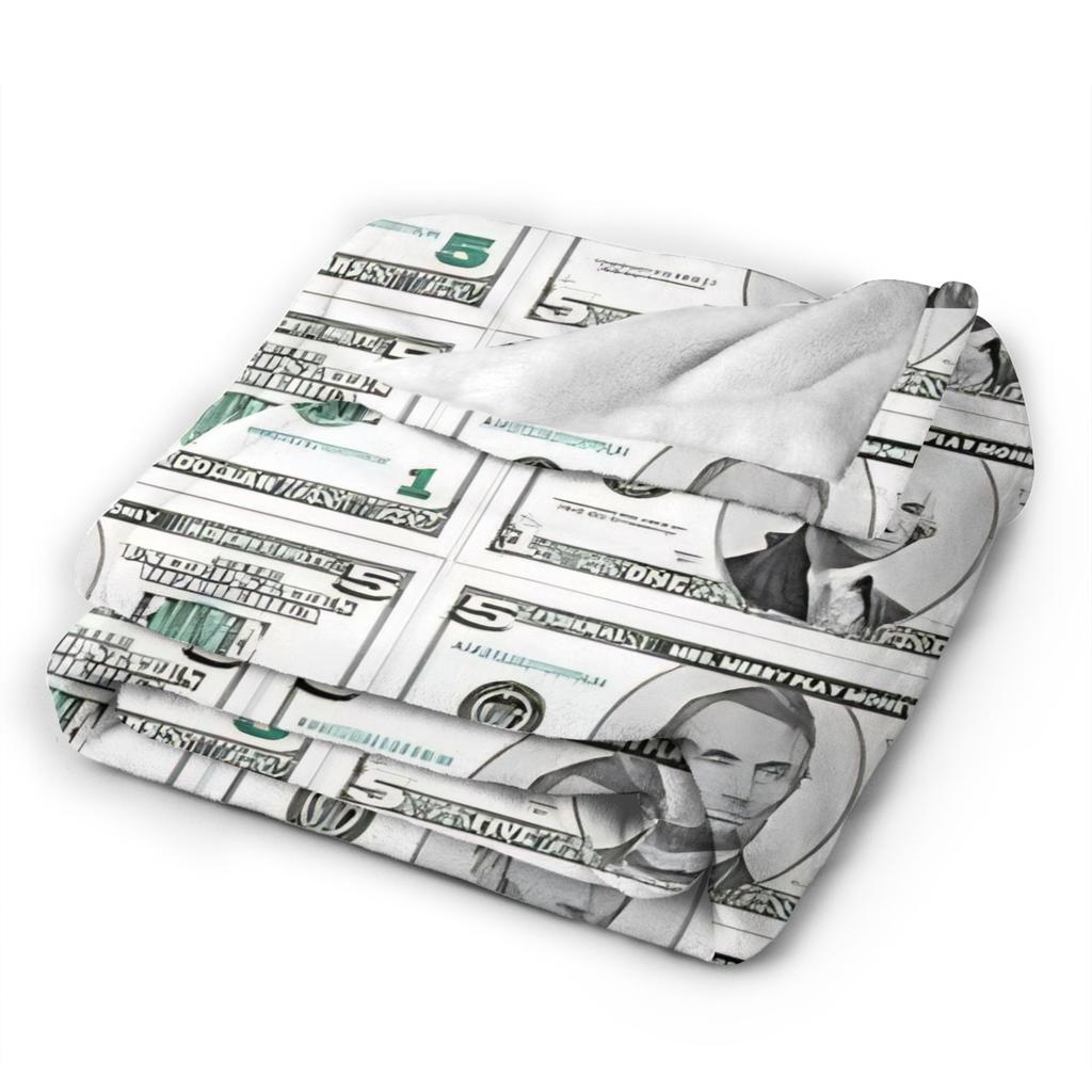 Play money Blanket Quality Super Soft Throw Blanket Winter Airplane Travel Couch Chair Sofa Bed Novelty Bedspread