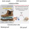 Fashion Men's Waterproof Safety Shoes Chelsea Boots Steel Toe Leather Men's Shoes Indestructible Construction Safety Boots