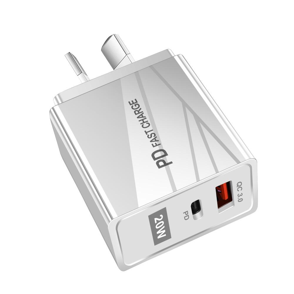 Двойное быстрое USB-зарядное устройство - 5В/9В/12В, QC3.0+PD, стандарты ЕС/США
