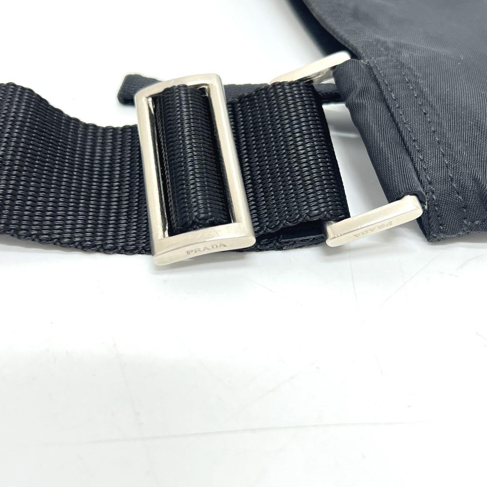 PRADA triangle plate Flat Bag Shoulder Bag Shoulder Bag Nylon Black
