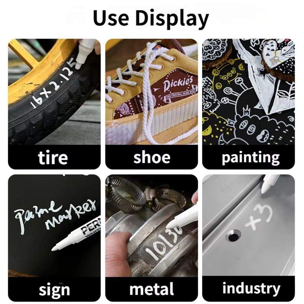 3/6Pcs Oil-Based Paint Marker Waterproof Highlight Marker Art Writing Paint Pens DIY Painting