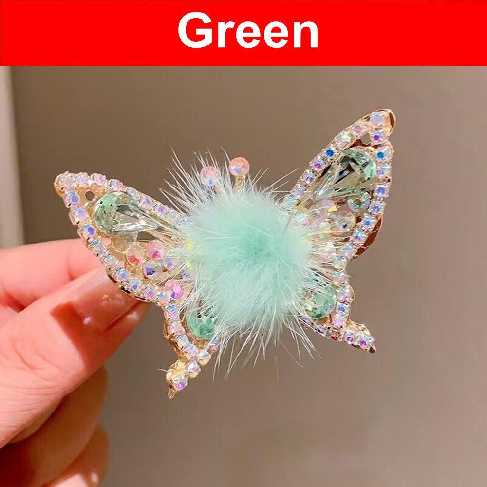 Летающая плюшевая шпилька-бабочка, заколки для волос, зажим для крыла, челка, детская блестящая заколка со стразами, детские головные уборы, женские аксессуары для волос для девочек