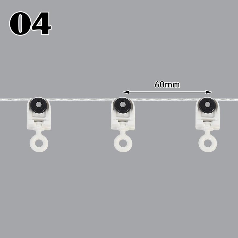 2M бесшумный ролик для карниза для штор S-образной волны, расстояние между направляющими 60 мм, направляющая для штор S-образной волны, аксессуары для карниза