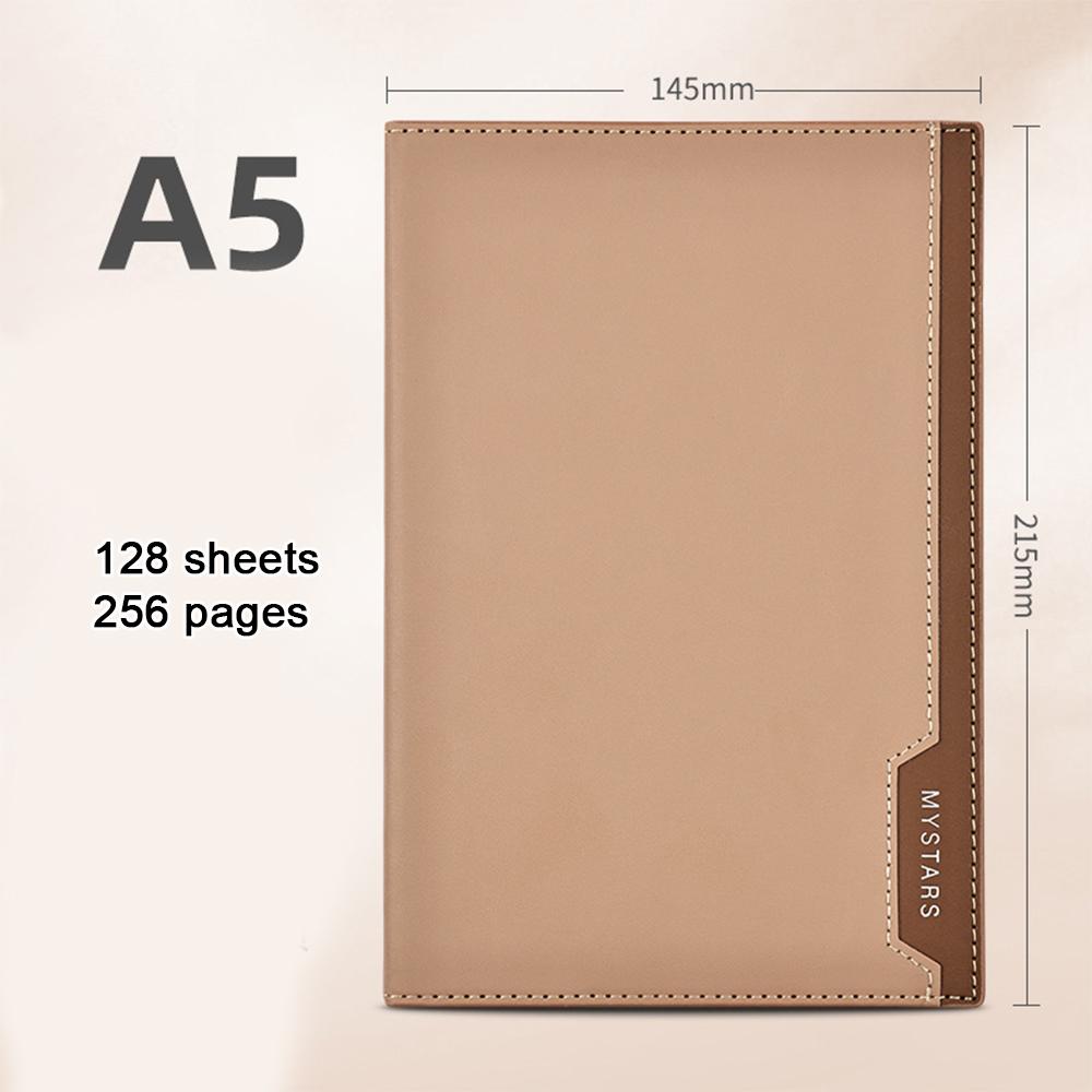 (Бесплатная гравировка логотипа) Простая студенческая тетрадь А5, протоколы деловых встреч, кожаный блокнот, дневник, 128 листов, 256 страниц