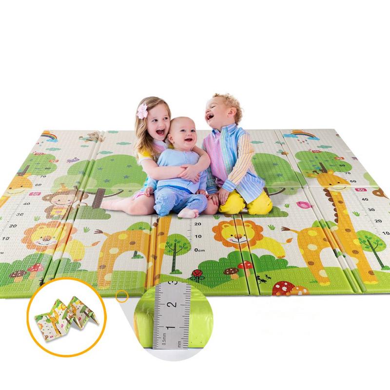 Мультяшный детский игровой коврик, двухсторонний утолщенный коврик для ползания в комнате, ковер
