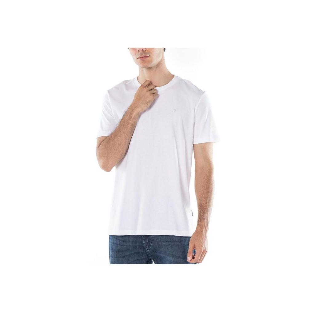 Calvin Klein Однотонная удобная футболка с круглым вырезом и коротким рукавом для мужчин, белая 40LC202-540