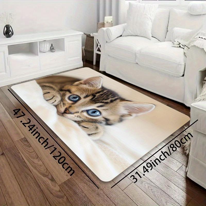 1Pcs Anti Fatigue Kitchen Rugs, Cat Print Waterproof Non-Slip Thick Cushioned Kitchen Mat Heavy Duty Comfort Standing Mat for Kitchen