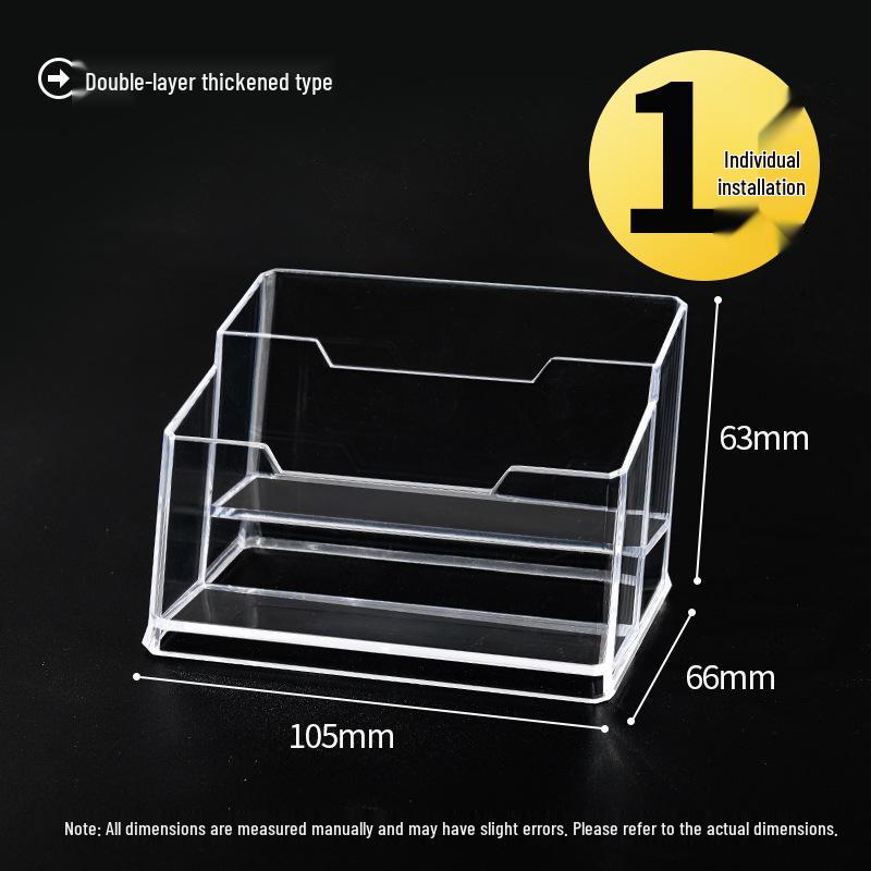 Прозрачный акриловый держатель для визиток, минималистичный многосекционный дизайн с большой вместимостью для хранения на рабочем столе в офисе.