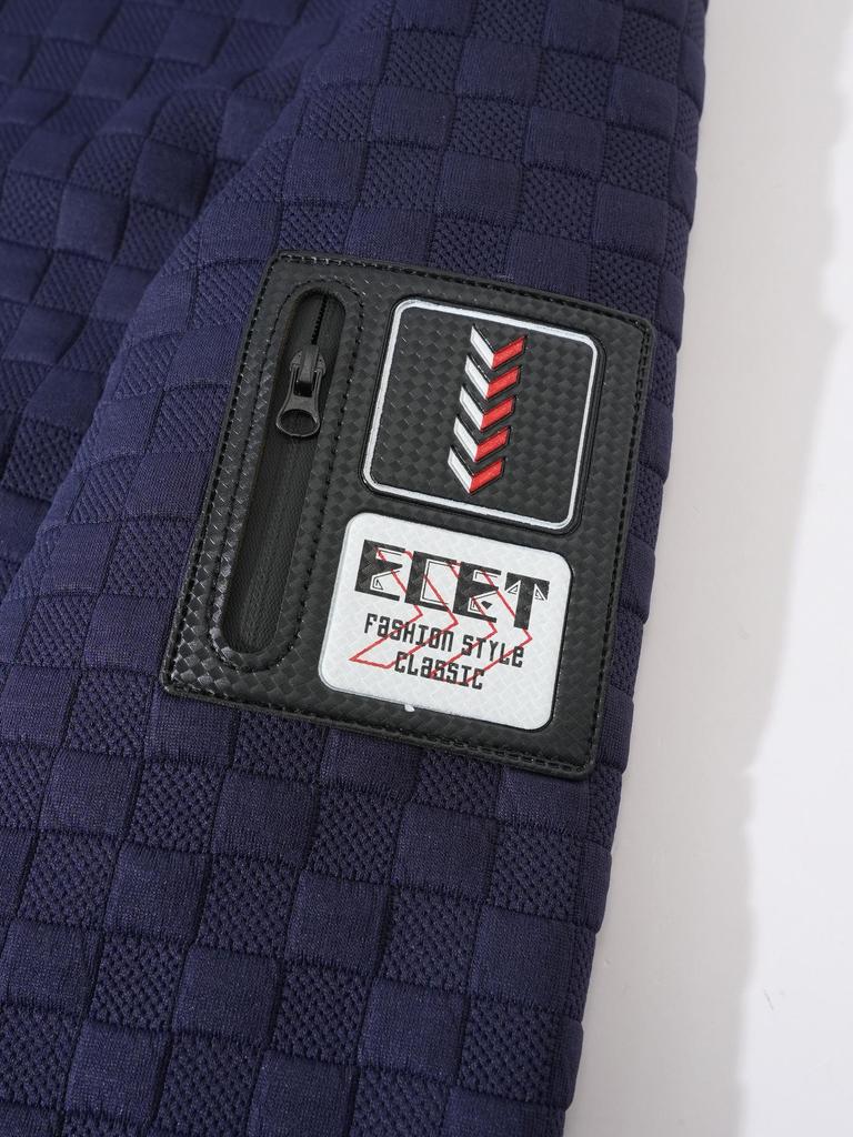 Мужская тактическая флисовая толстовка на молнии в клетку с воротником-стойкой