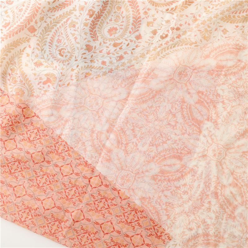 Женский этнический хлопково-льняной шарф Yitao: Дизайн с кисточками в виде колосков оранжевой пшеницы, идеально подходит для путешествий, пляжа или использования в качестве шали