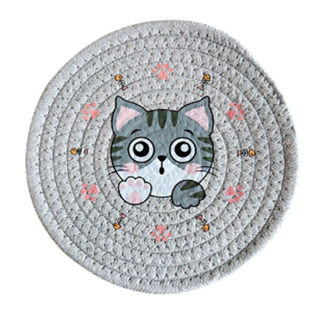 Heat Insulation Coaster Non-Slip Pot Pad Table Mats Woven Cotton Placemat  Table Decoration