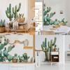 Окрашенный небольшой свежий зеленый кактус для украшения стены спальни гостиной декоративные наклейки на стену самоклеящиеся