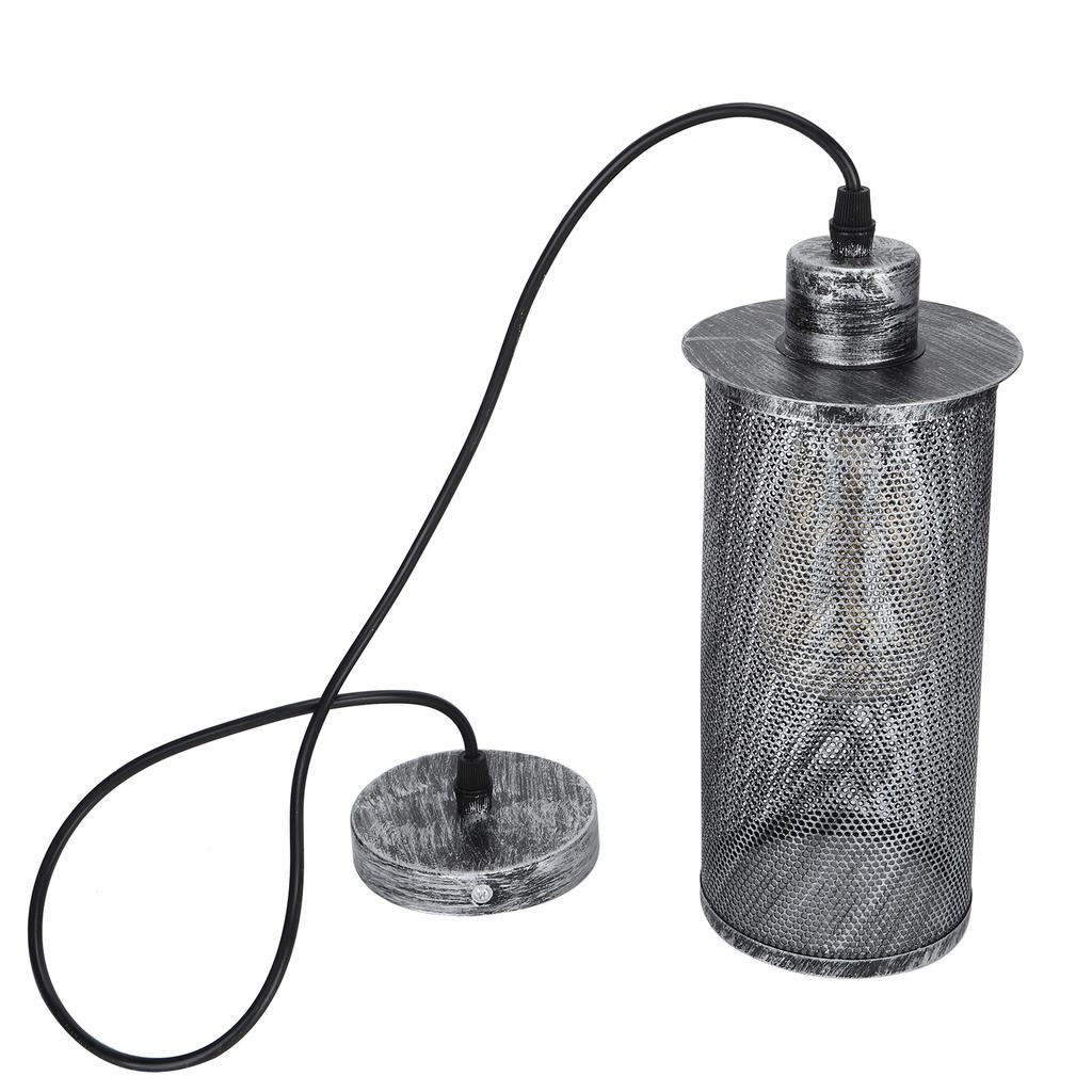 Абажур из сетки в индустриальном стиле E27, подвесной светильник из железа для бара, кафе, AC85‑265VRetro Silver