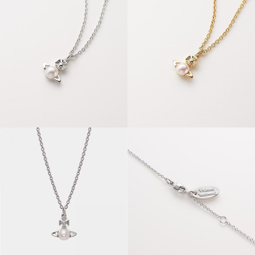 2023 Новое поступление Медное ожерелье с жемчугом Сатурна для женщин Классическая и универсальная планетарная цепочка