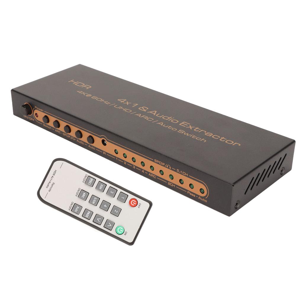 Мультимедийный интерфейс HDR HD с поддержкой 4K при 60 Гц UHD ARC Auto Switch 4x1 Splitter со звуком