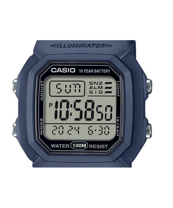 Casio Цифровые мужские часы с полимерным ремешком Голубые кварцевые W-800H-2AV 100M