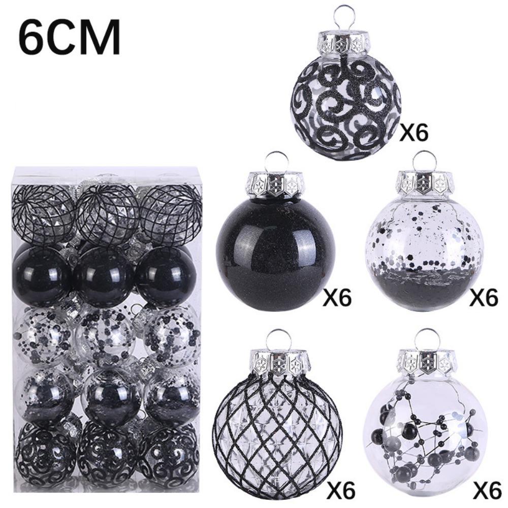 Plastic Christmas Tree Balls 6CM Xmas Baubles Fashion Christmas Ball Set Home