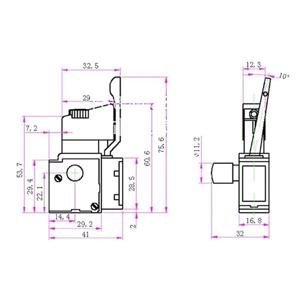 1Pcs Lock On Power Electric Drill Trigger Switch Speed Control FA2/61BEK New Speed Switch