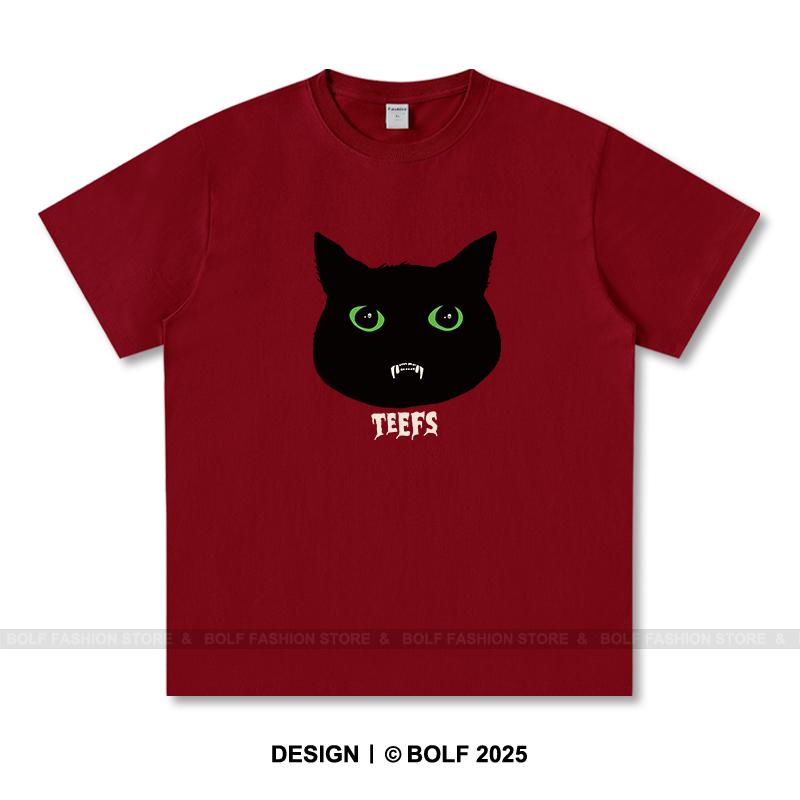 Women's Teefs Printed T-Shirt 100% Cotton Oversized Funny Graphic Tees for Men Summer Tops Kawaii Streetwear