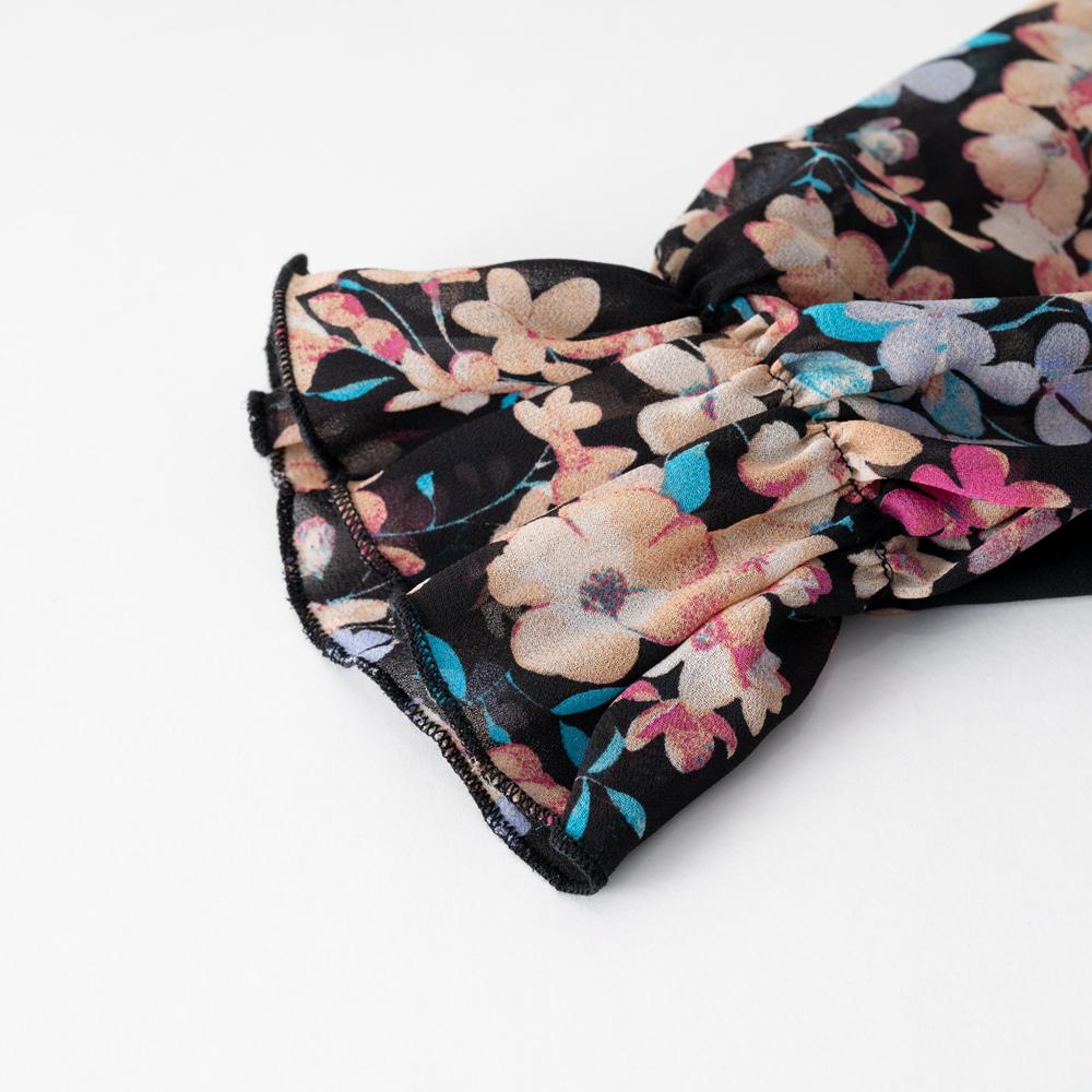 Женские осенние полувысокие блузки с рукавами-фонариками, темпераментные пригородные блузки с цветочным принтом, топы