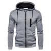 Men's Jackets Fashion Hoodies Long Sleeve Zipper Hoodie Hooded Fleece Sweatshirts Casual Sports Men Clothing Plus Size Black