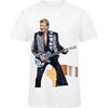 T-shirt - Johnny Hallyday - White - Short Sleeves - Round Neck - 100% Cotton