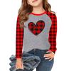 Футболки с длинным рукавом для девочек Love ко Дню святого Валентина, детские осенние топы с круглым вырезом, базовые футболки для детей 5-14 лет