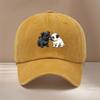 This Is a Black And White Pug Pattern Printed Baseball Cap Lightweight Trendy Adjustable Size Curved Brim Hat Unisex Comfortab