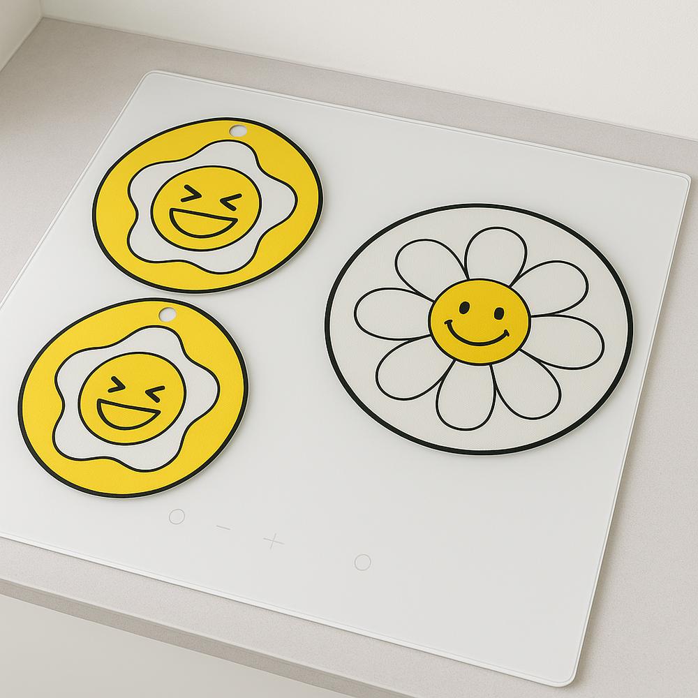 Induction Protection Mat 3-piece Set Induction Silicone Pad Rug Cover,Easy Clean Kitchen Mat,Ideal Gift for Home Cooks