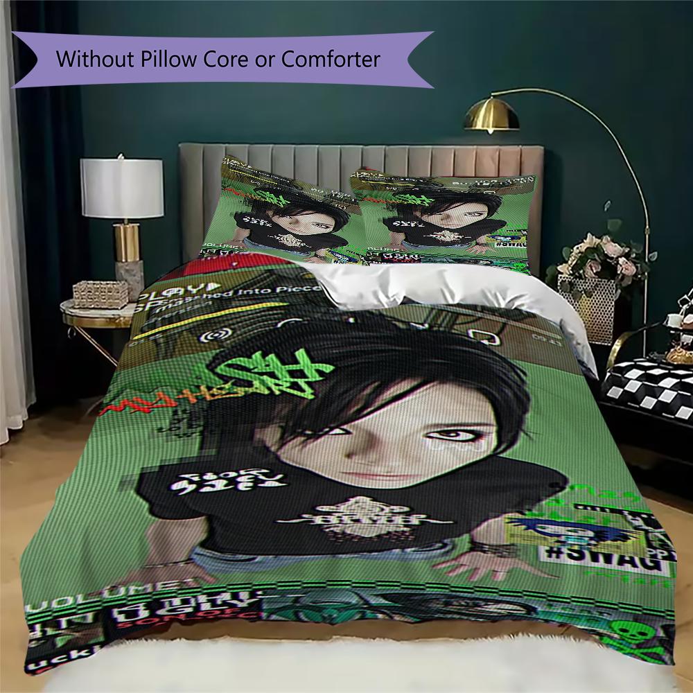 BILL KAULITZ Pattern Bedding uilt Set uilt Cover Pillowcase Home Decoration Birthday Gift (1 * duvet cover + 2 * pillowcase without core)