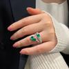 Модные кольца с зелеными кубическими циркониями класса ААА для женщин 925 пробы, цветное хрустальное кольцо для вечеринки, помолвки, свадьбы, женские украшения