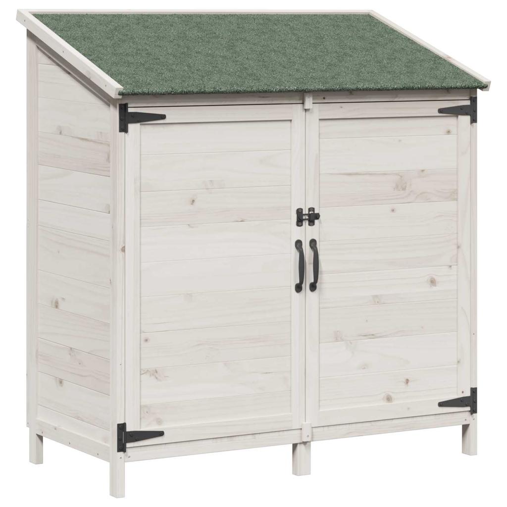 Garden Shed White 106.5 x 56 x 113.5 cm Solid Spruce Wood