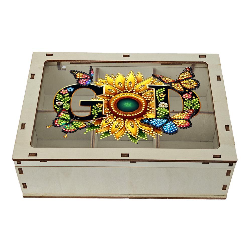 DIY 5D Diamond Painting Jewelry Box Wooden Box Diamond Art Jewelry Storage Case Diamond Painting Container Box for Women Girls