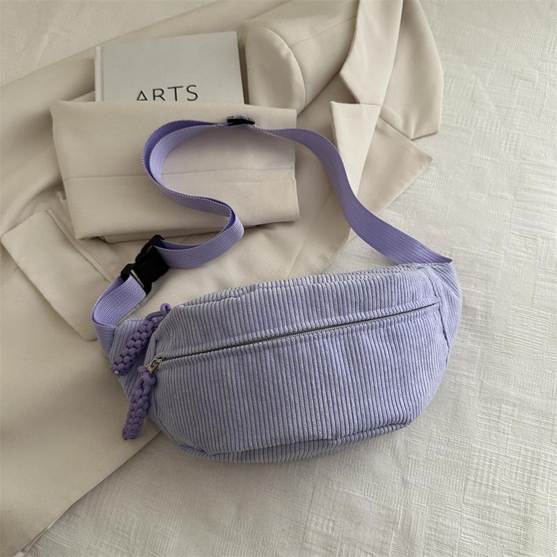 Solid color simple foreign style shoulder messenger bag 2025 autumn new niche versatile ins casual bag breast bag fanny pack