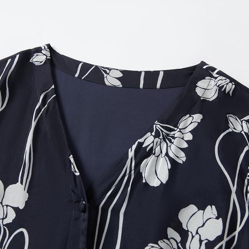 [Soft Vine Whispering Wind Skirt] Jiuzi Anna Kou Elegant French Mulberry Silk Dress Women's 2025 Summer New Style