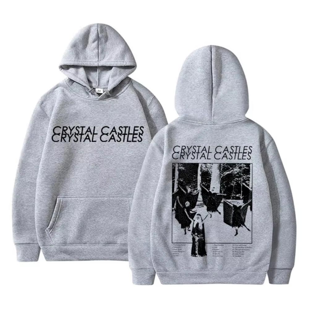 Винтажные толстовки с капюшоном группы Crystal Castles для мужчин и женщин, готические, панк-рок, мужские оверсайз толстовки с капюшоном
