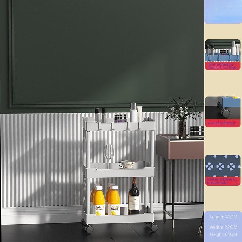 3 4-уровневые полки для хранения тележек на колесиках Многофункциональная тележка для хранения с колесами Простая сборка для ванной комнаты, кухни