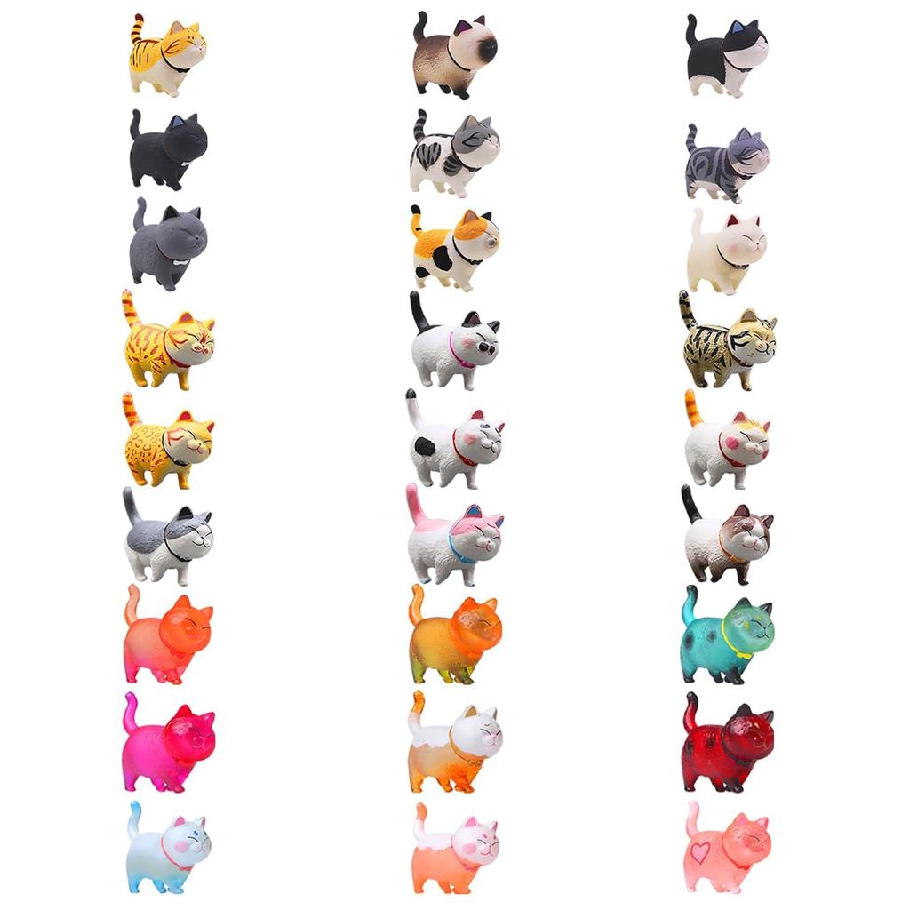 AAGWW Working Cat Figure Kitten Toy Mini Toy Cat Birthday Party Dark Colors Pieces 9 Designs 1 9 Designs 2 9 Designs Set, Figures, Characters,