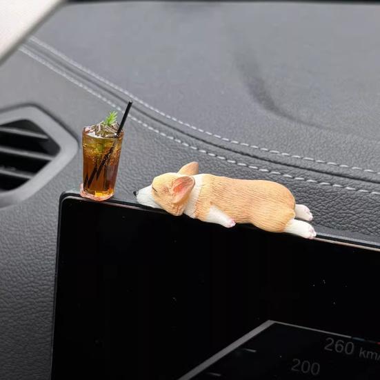 Украшение для автомобиля в виде корги, милый мини-спящий декор для автомобиля в виде корги, украшение для центральной консоли, подарок для любителей домашних животных в машине