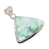 Chrysoprase Gemstone 925 Solid Sterling Silver Jewelry Pendant 1.62" SU-10324
