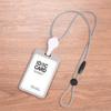 Double Sides Card Holder Transparent with Lanyard Card Bag Retractable Badge Reel Removable Card Case Office Supplies
